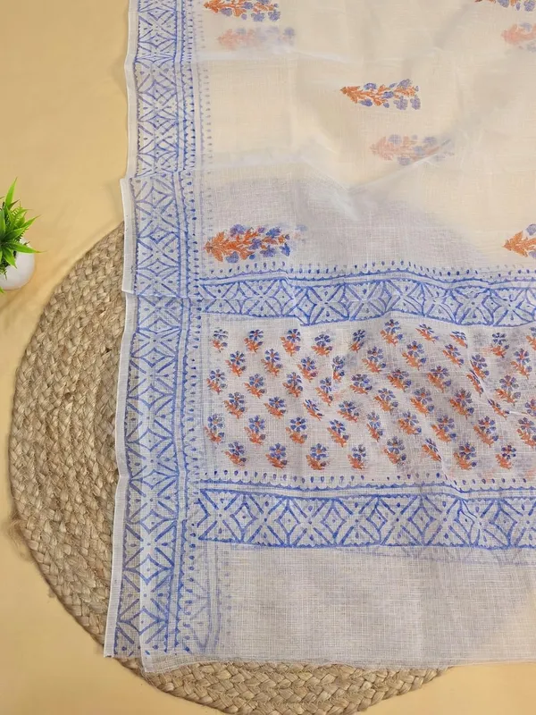 White_With_Blue_Kota_Cotton_Dress_Material_For_Womens