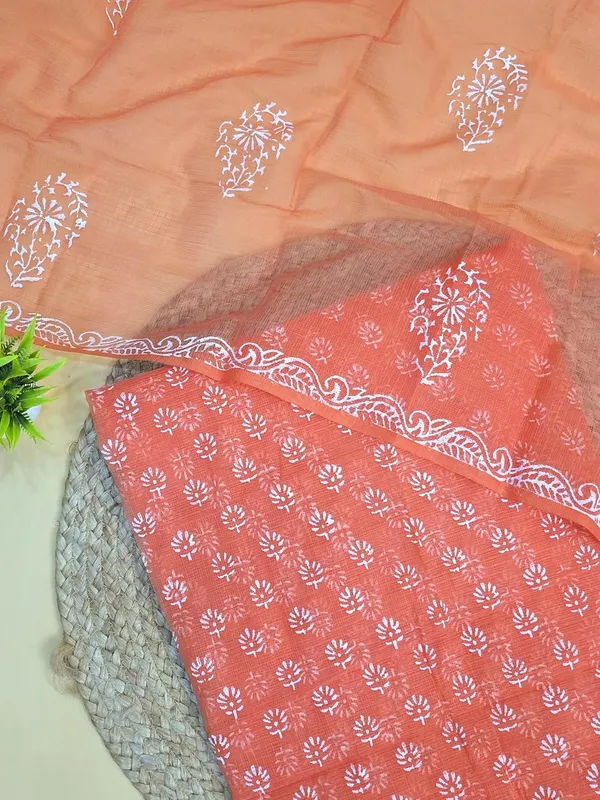 Peach_Kota_Cotton_Dress_Material_For_Womens