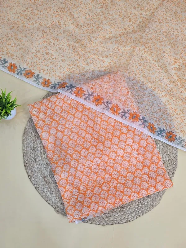 Pastel_Orange_Kota_Cotton_Dress_Material_For_Womens