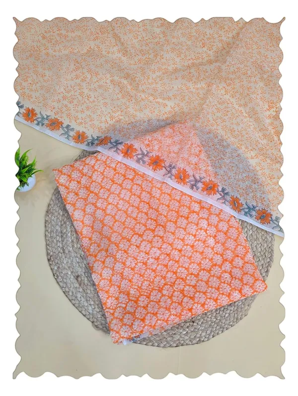 Pastel_Orange_Kota_Cotton_Dress_Material_For_Womens