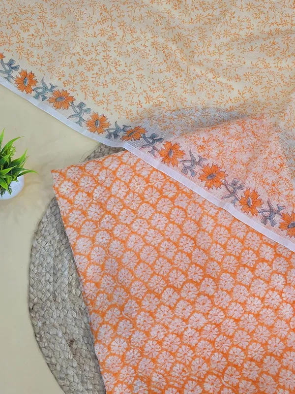 Pastel_Orange_Kota_Cotton_Dress_Material_For_Womens