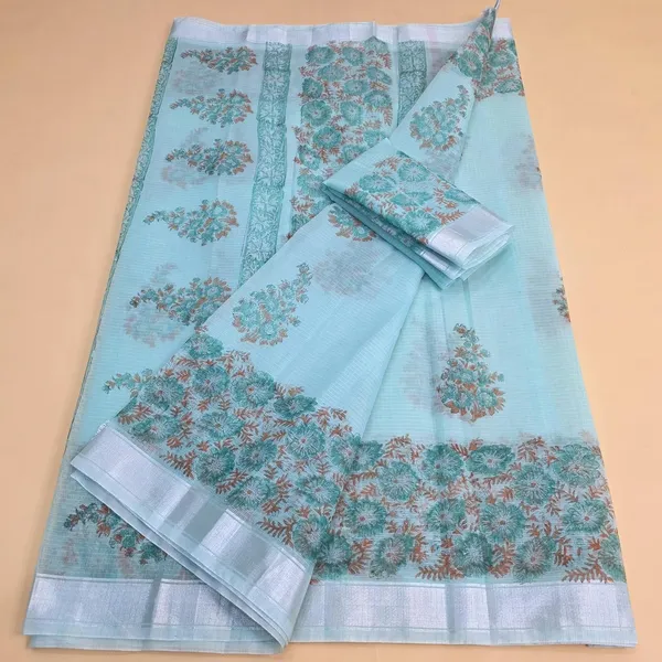 Sea_Green_Kota_Cotton_Saree_For_Womens