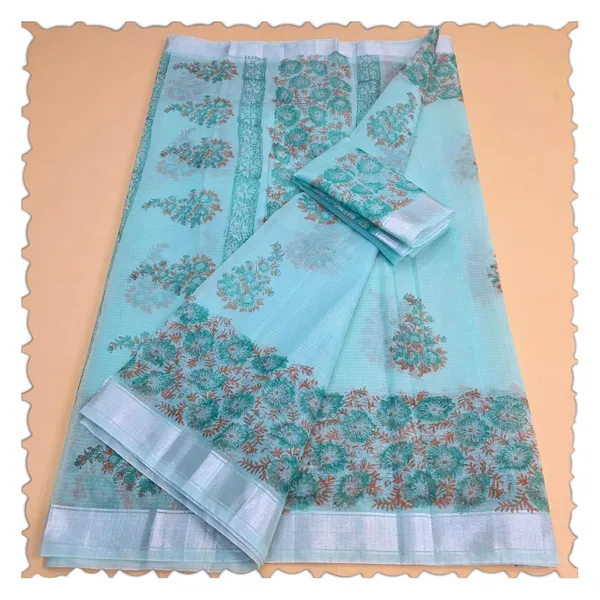 Sea_Green_Kota_Cotton_Saree_For_Womens