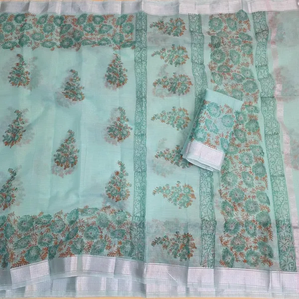 Sea_Green_Kota_Cotton_Saree_For_Womens