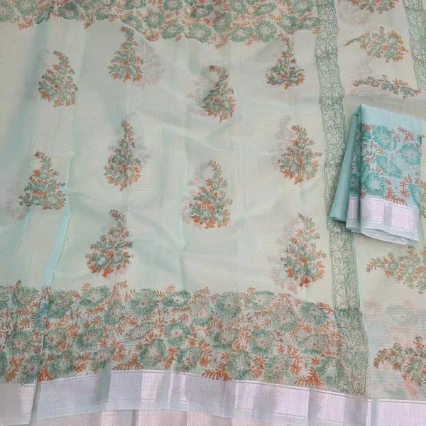 Sea_Green_Kota_Cotton_Saree_For_Womens