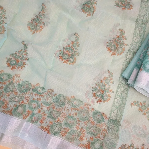 Sea_Green_Kota_Cotton_Saree_For_Womens