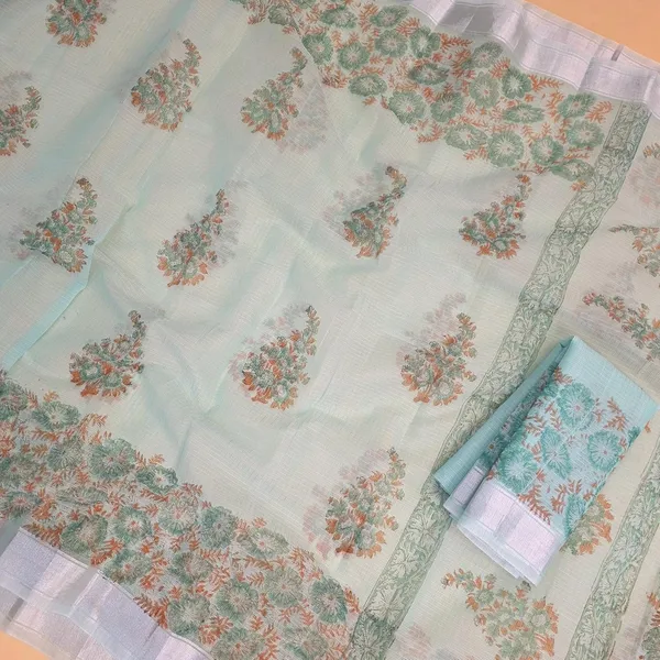 Sea_Green_Kota_Cotton_Saree_For_Womens