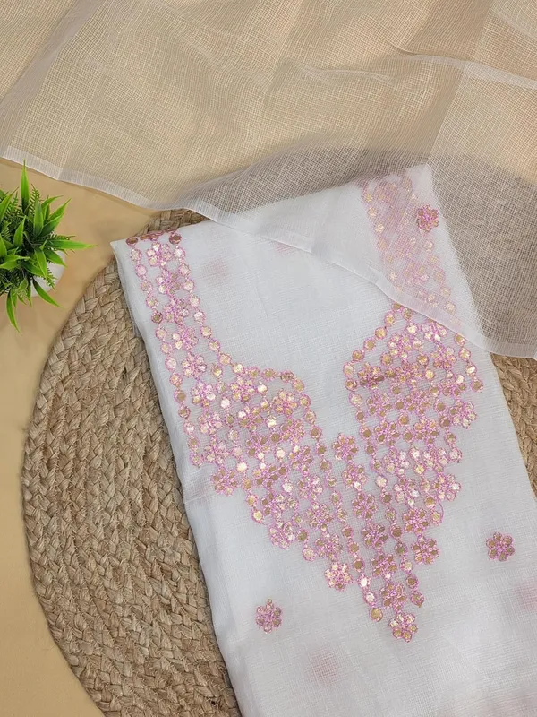 White_With_Pink_Kota_Cotton_Dress_Material_For_Womens