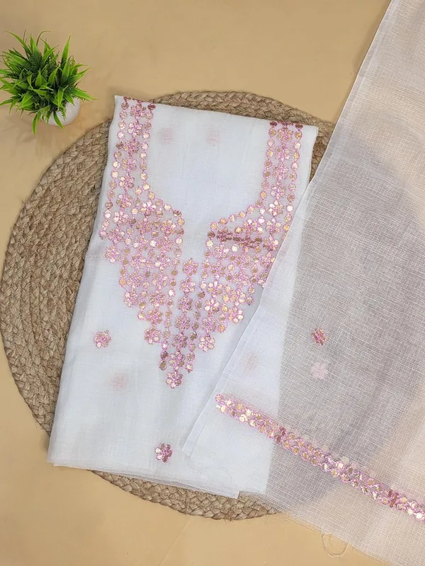 White_With_Pink_Kota_Cotton_Dress_Material_For_Womens