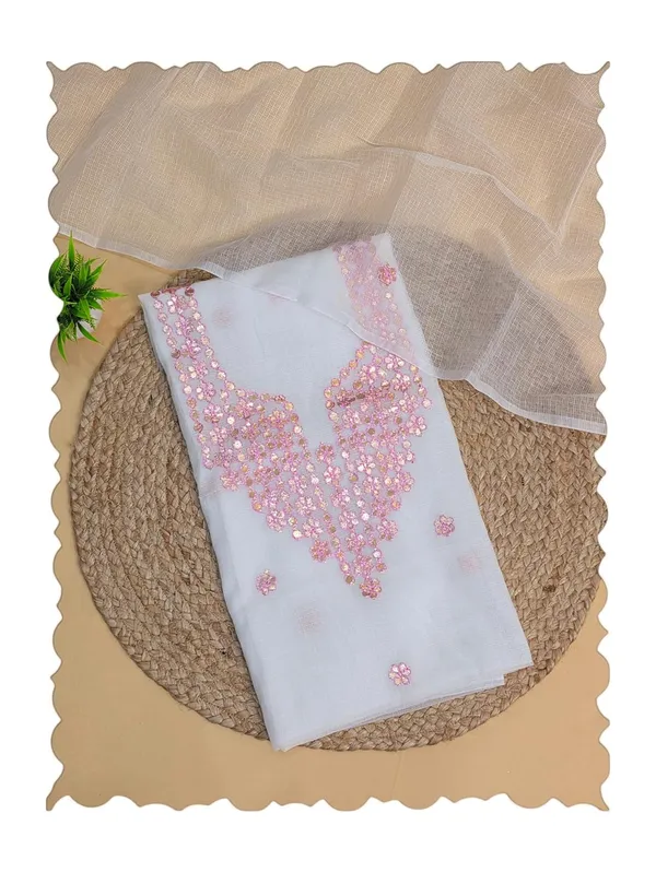 White_With_Pink_Kota_Cotton_Dress_Material_For_Womens
