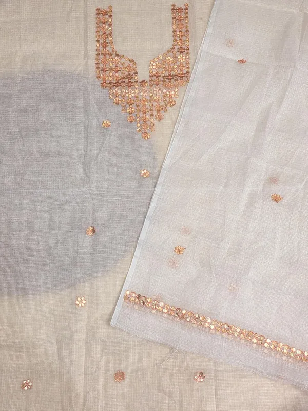 White_And_Peach_Kota_Cotton_Dress_Material_For_Womens