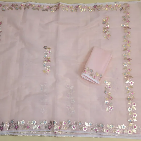 Pastel_Peach_Kota_Cotton_Saree_For_Womens