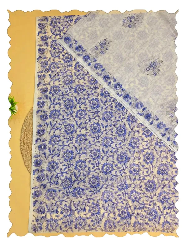 White_With_Blue_Kota_Cotton_Printed_Suit_Set_For_Womens