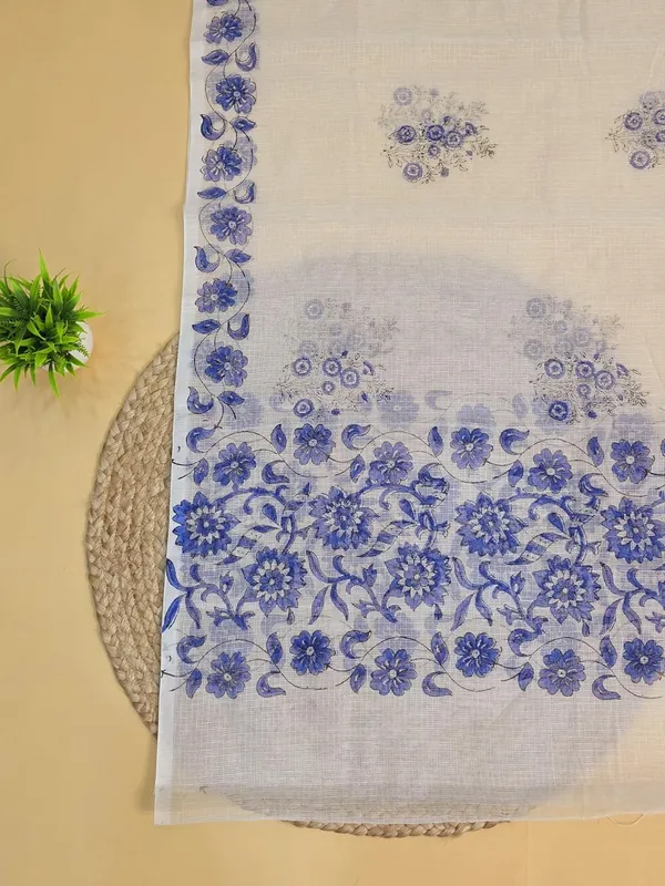 White_With_Blue_Kota_Cotton_Printed_Suit_Set_For_Womens