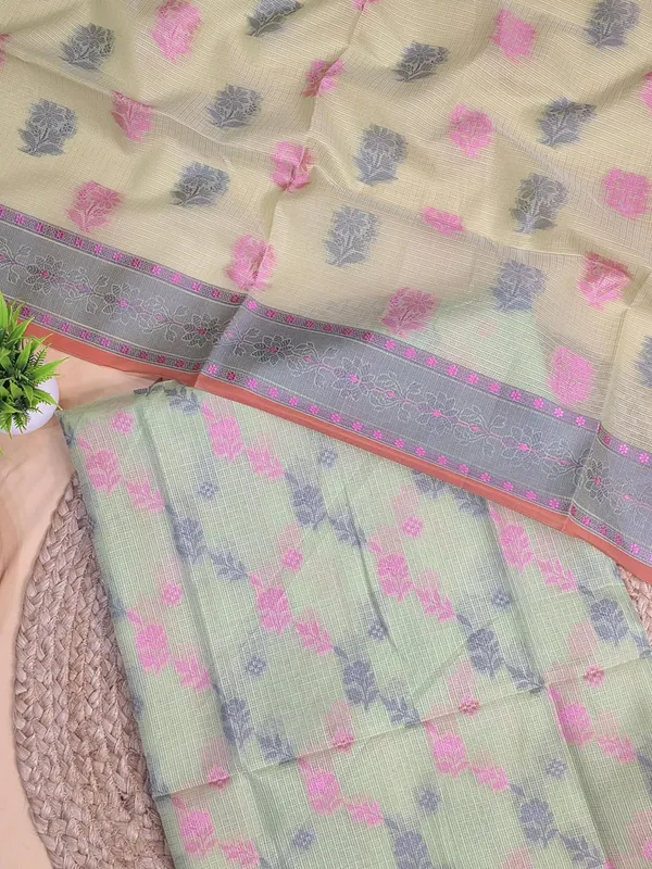 Mint_Green_Kota_Cotton_Self_Weaving_Suit_Set_For_Womens