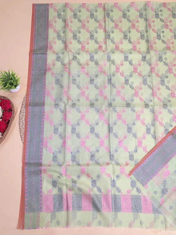 Mint_Green_Kota_Cotton_Self_Weaving_Suit_Set_For_Womens