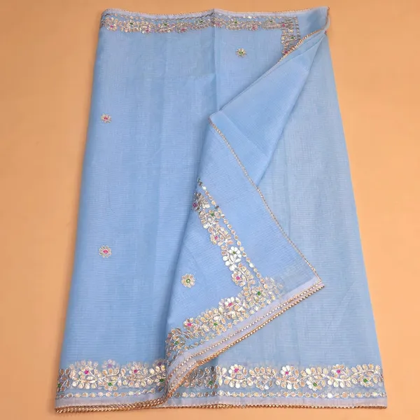 Skyblue_Kota_Cotton_Saree_For_Womens