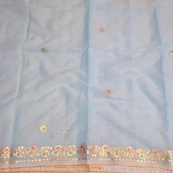 Skyblue_Kota_Cotton_Saree_For_Womens