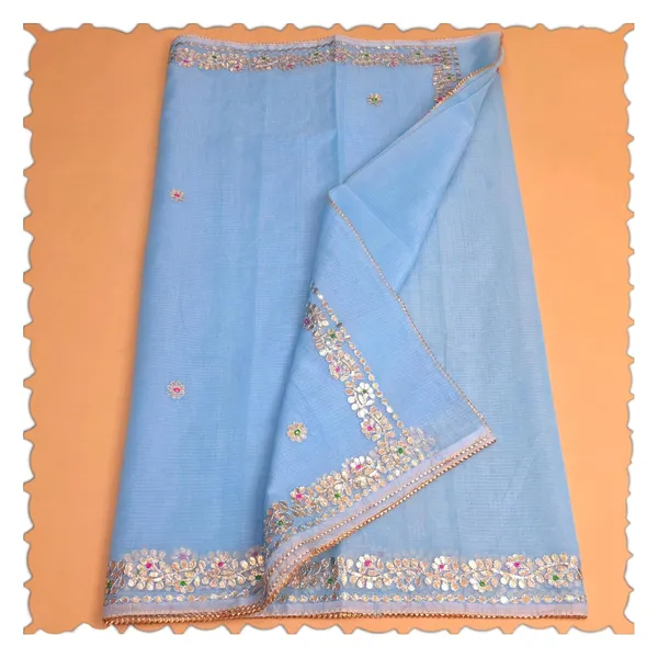 Skyblue_Kota_Cotton_Saree_For_Womens