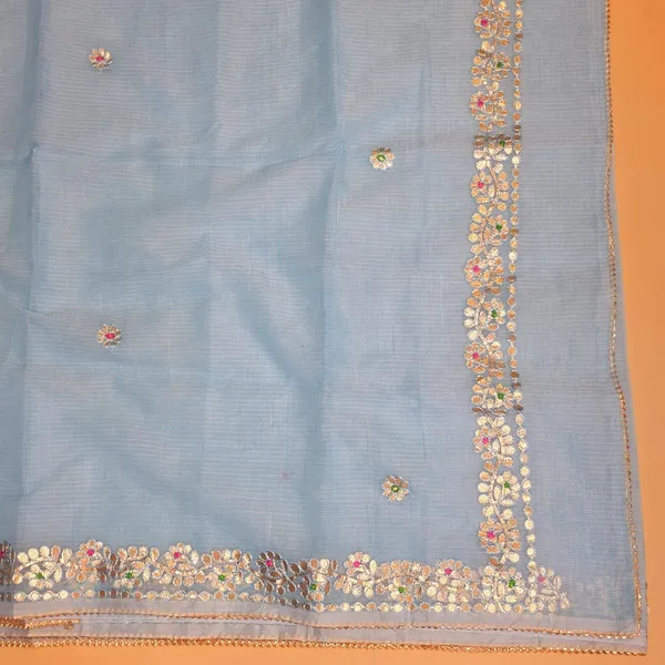 Skyblue_Kota_Cotton_Saree_For_Womens
