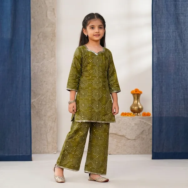 Olive_Green_Cotton_Premium_Straight_kurta_with_pant_For_Girls