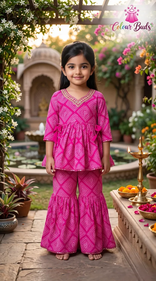 Pink_Cotton_Premium_Sharara_Set_For_Girls