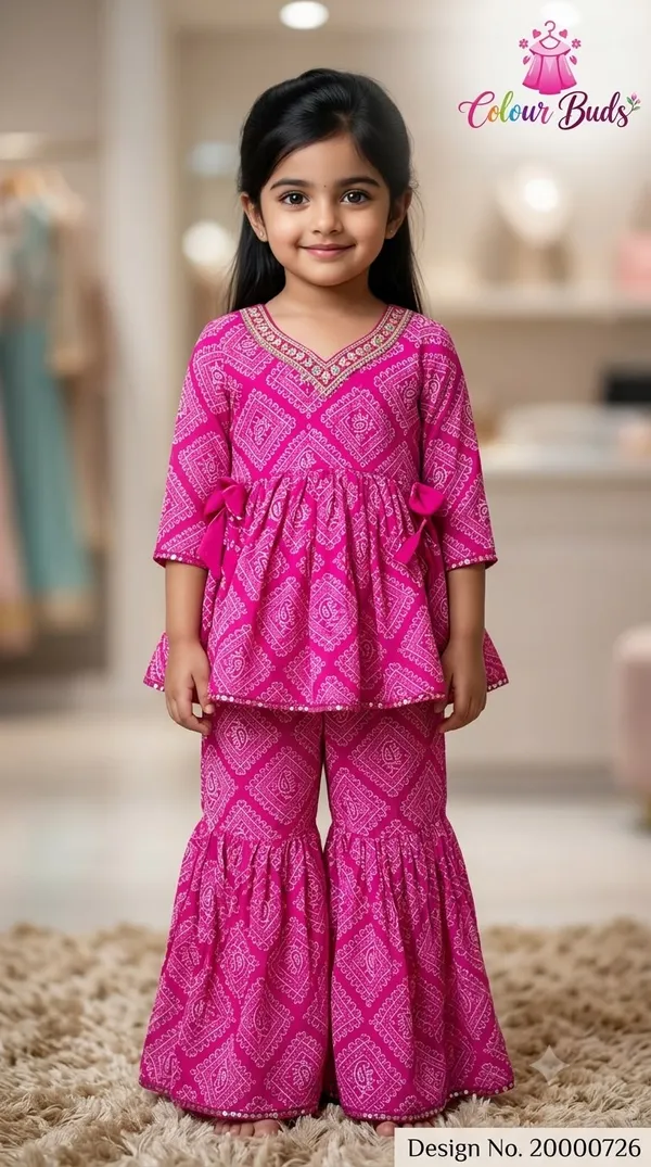 Pink_Cotton_Premium_Sharara_Set_For_Girls