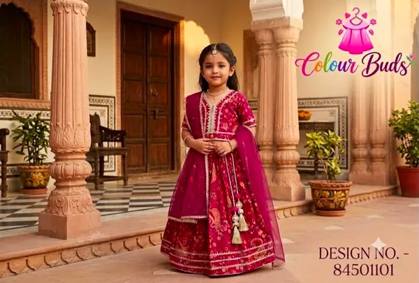 Maroon_Cotton_Blend_Premium_Lehenga_Choli_Set_For_Girls