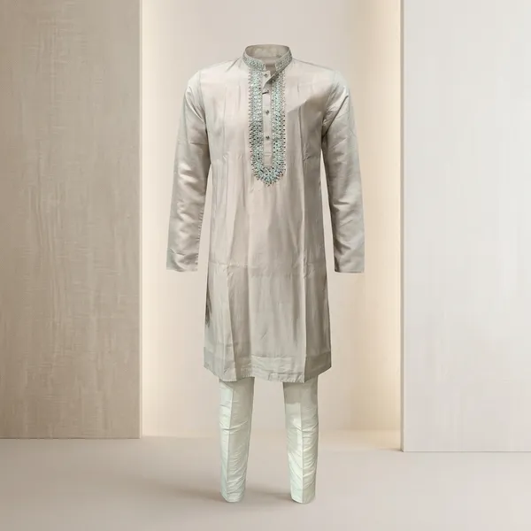 Mauve_Cotton_Silk_Embroidered_Kurta_Pajama_Set_For_Men