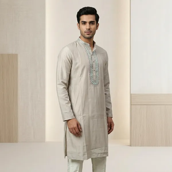 Mauve_Cotton_Silk_Embroidered_Kurta_Pajama_Set_For_Men