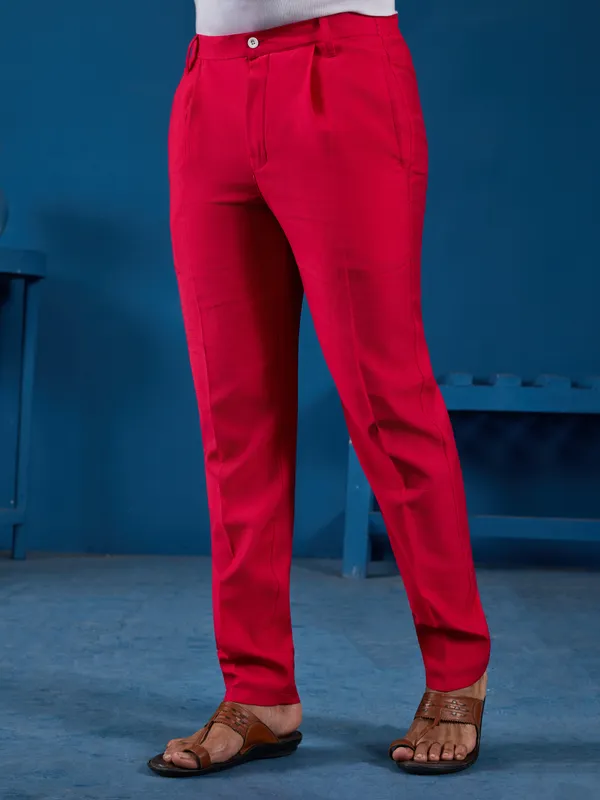 Fuschia_Pink_Blend_Mirror_Work_Embellished_Kurta_Pajama_Set_For_Men