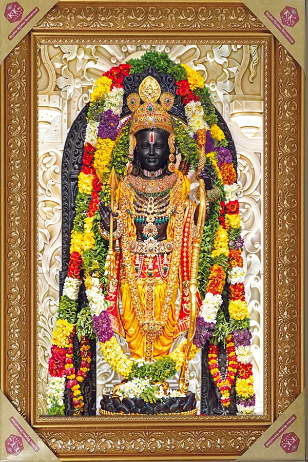 Premium_Ayodhya_Shri_Ram_Lalla_Divine_Blessing_Golden_Framed_Portrait