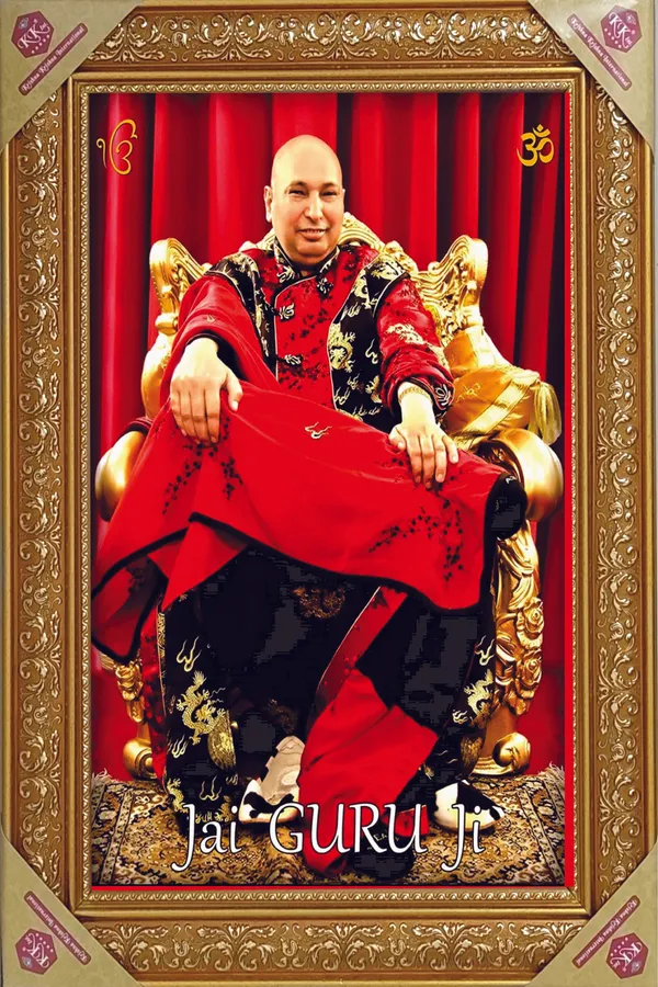 Premium_Guru_Ji_Divine_Blessing_Golden_Framed_Portrait