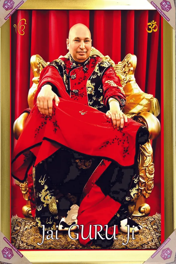 Premium_Guru_Ji_Divine_Blessing_Golden_Framed_Portrait
