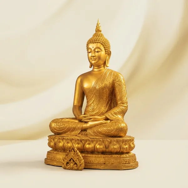 Premium_Lord_Buddha_Meditative_Golden_Temple_Golden_Framed_Portrait
