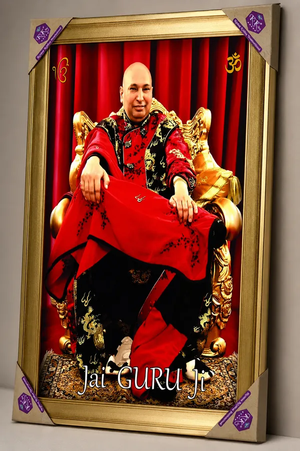 Premium_Guru_Ji_Divine_Blessing_Golden_Framed_Portrait