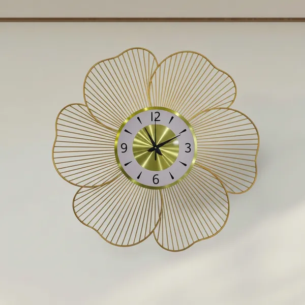Amhomedecor_Analog_25_cm_X_25_cm_Wall_Clock_(Gold,_Without_Glass,_Standard)
