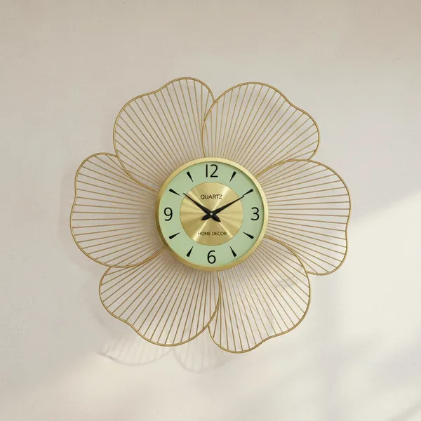 Amhomedecor_Analog_25_cm_X_25_cm_Wall_Clock_(Gold,_Without_Glass,_Standard)
