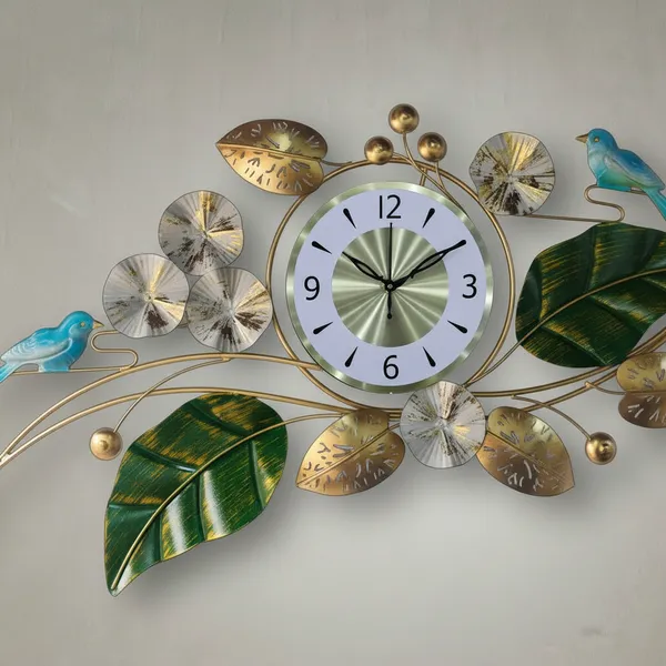 AM_HOME_Decor_New_Bird_Metal_Aura_Wall_Clock_(Non_Tiking)_for_Farm_House/Living_Room/Bedroom/Hall/Dining_Hall_Decoration_with_Antique_Design_&_Glossy_Finish_(42_X_1_X_21_Inch)