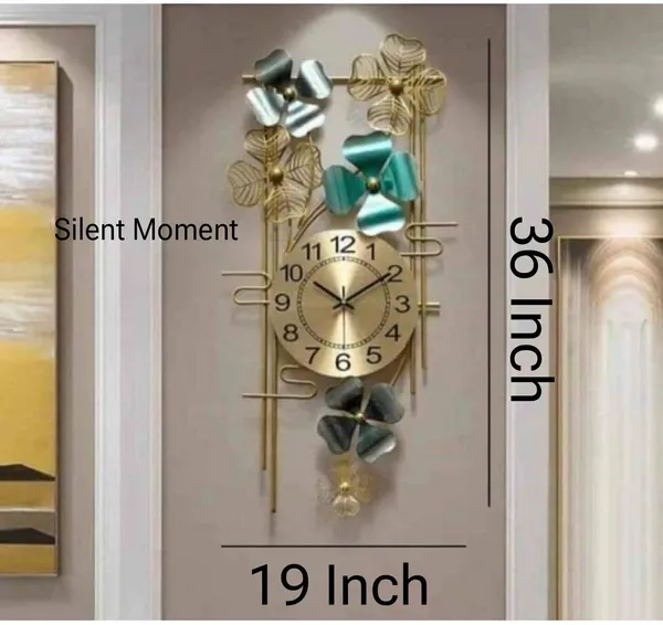 Amhomedecor_Analog_97_cm_X_47_cm_Wall_Clock_(Multicolor,_Without_Glass,_Standard)