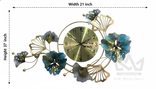 AM_Home_Decor_Grey_Metal_Wall_Clock_Decorative_Iron_Metal_Hanging_Wall_Clock_for_Farm_House/Living_Room/Bedroom/Hall/Dining_Hall_(36_X_1_X_21_Inch)
