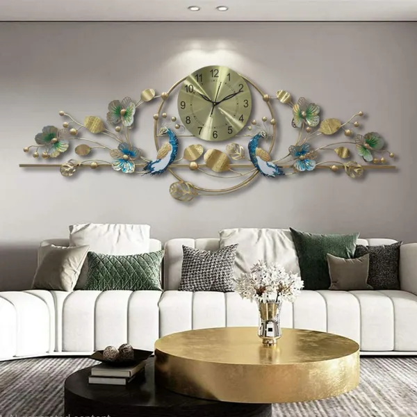 Am_Home_Decor_Analog_50_cm_X_100_cm_Wall_Clock_(Multicolor,_Without_Glass,_Standard)