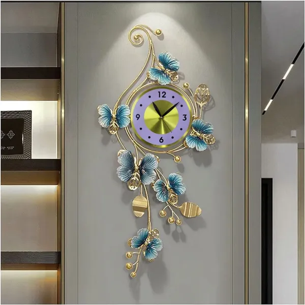 AM_HOME_Decor_Antique_Design_Metal_Hanging_Wall_Clock_Floral_Decorative_For_Farm_House/Living_Room/Bedroom/Hall/Dining_Hall_Decoration_With_&_Glossy_Finish_(36_X_1_X_21_Inch)_(Gold)_-_Analog