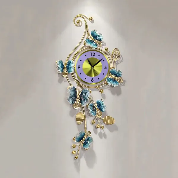 AM_HOME_Decor_Antique_Design_Metal_Hanging_Wall_Clock_Floral_Decorative_For_Farm_House/Living_Room/Bedroom/Hall/Dining_Hall_Decoration_With_&_Glossy_Finish_(36_X_1_X_21_Inch)_(Gold)_-_Analog