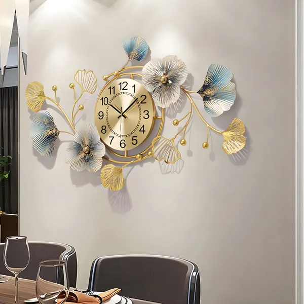 AM_Home_Decor_Floral_Metal_Hanging_Wall_Clock_for_Farm_House/Living_Room/Bedroom/Hall/Dining_Hall_(36_X_1_X_21_Inch)
