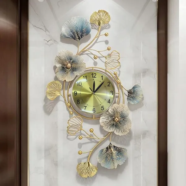 AM_Home_Decor_3D_Glass_Floral_Metal_Hanging_Wall_Clock_for_Farm_House/Living_Room/Bedroom/Hall/Dining_Hall_(36_X_1_X_21_Inch)