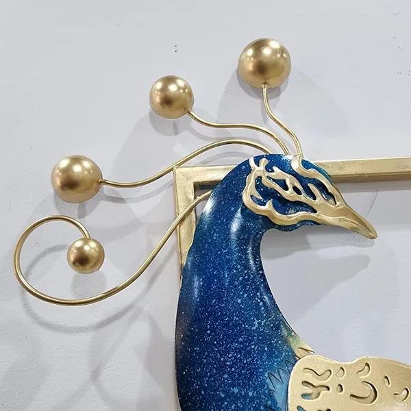 AM_Home_DECORᵀᴹ_Peacock_Hanging_Wall_Clock_Pemium_Non-Ticking_Clock_for_Farm_House/Living_Room/Bedroom/Hall/Dining_Hall_Decoration_with_&_Glossy_Finish_(36_X_1_X_21_Inch)_(Gold)