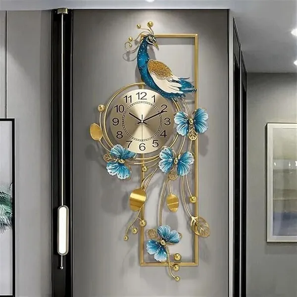 Amhomedecor_Analog_125_cm_X_60_cm_Wall_Clock_(Gold,_Without_Glass,_Standard)