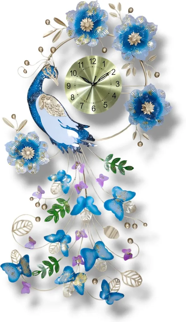 AM_HOME_DECOR_Premium_Wall_Clock_Floral_Decorative_for_Farm_House/Living_Room/Bedroom/Hall/Dining_Hall_Decoration_with_Antique_Design_&_Glossy_Finish_(47_X_2_X_23_Inch)_(Multicolor)