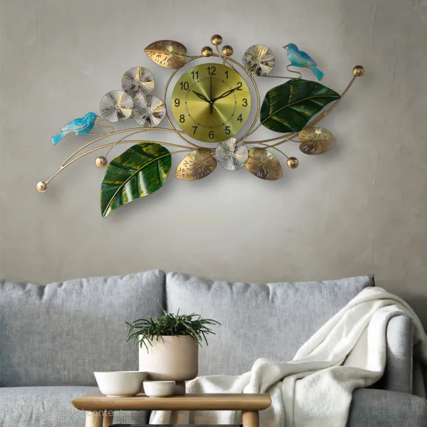 AM_Home_Decor_Floral_Metal_Hanging_Wall_Clock_for_Farm_House/Living_Room/Bedroom/Hall/Dining_Hall_(36_X_1_X_21_Inch)